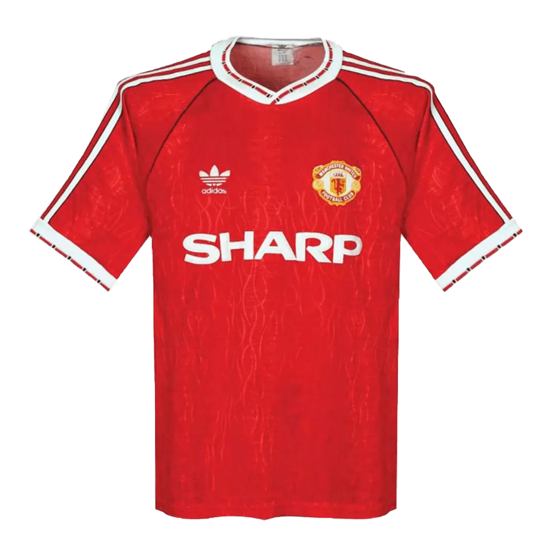 Manchester United Home Jersey Retro 1990 92 By Adidas Elmont Youth Soccer