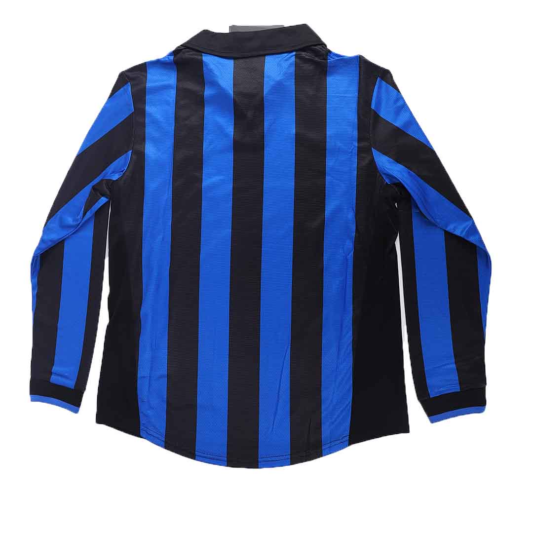 98-99 Inter Milan Home Blue&Black Long Sleeve Retro Jerseys