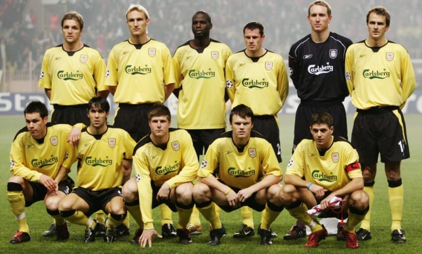 04/05 Liverpool Away Yellow Retro Soccer Jerseys