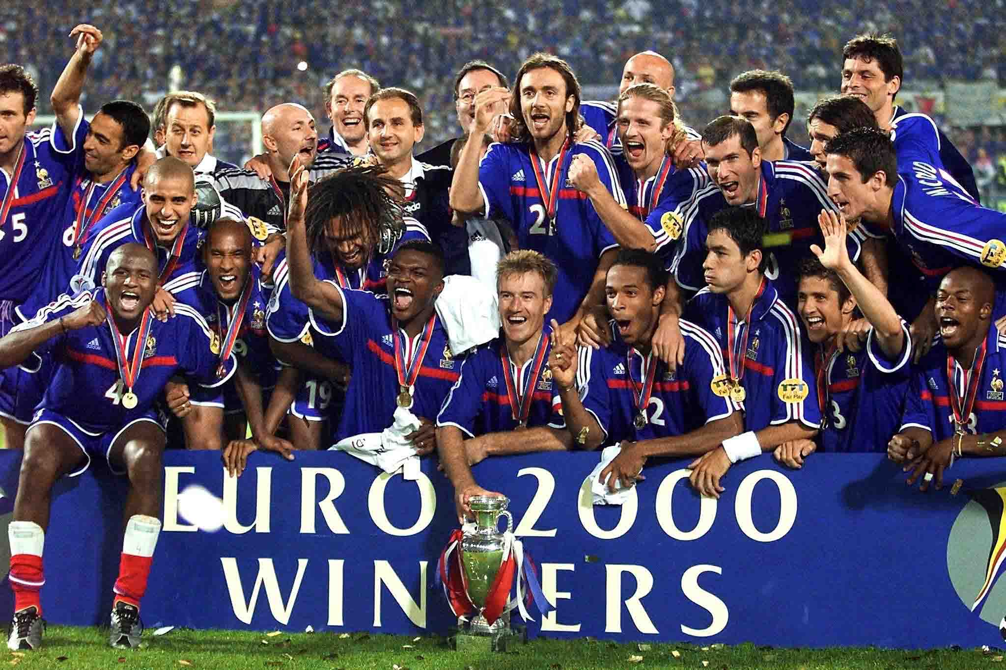 2000 France Home Blue Retro Soccer Jerseys