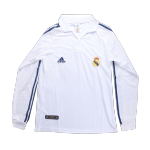 Real Madrid Home Jersey Retro 2001/02 By Adidas - Long Sleeve