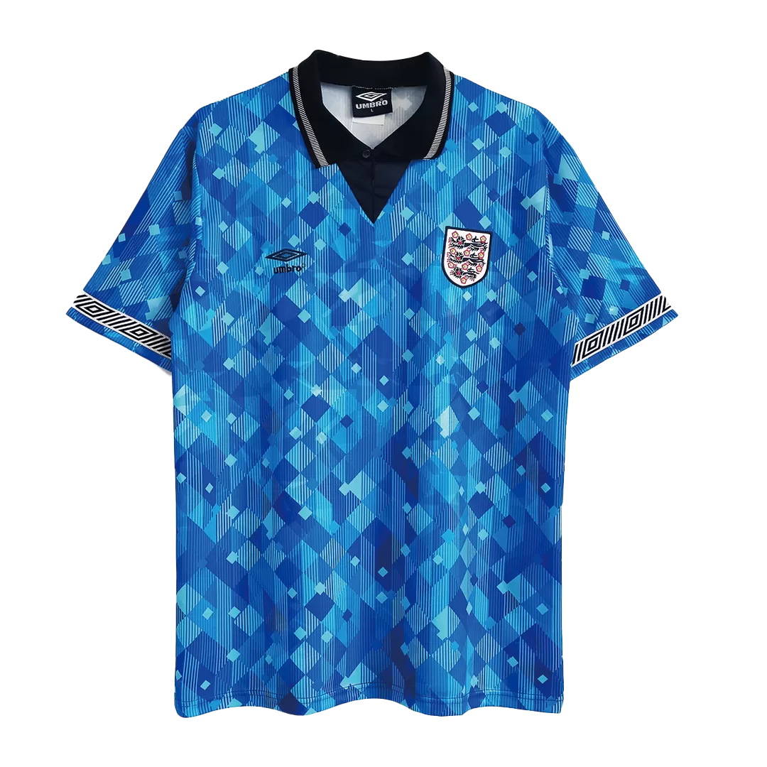 marionet Valkuilen Ademen England Away Jersey Retro 1990 By Umbro - Blue | Elmont Youth Soccer