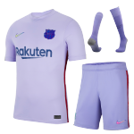 Barcelona Away Jersey Whole Kit 2021/22 By Nike - Purple