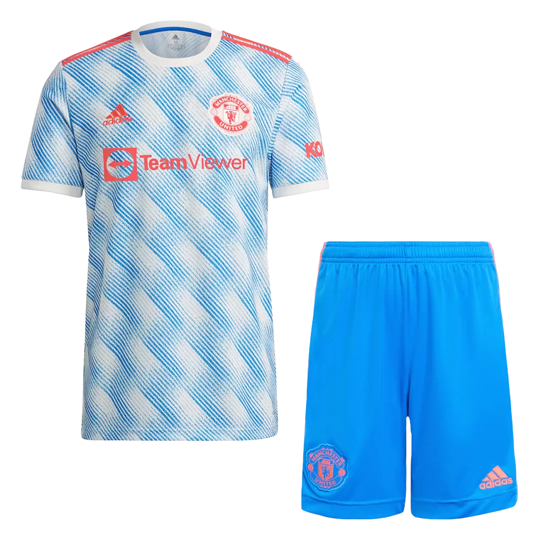 Youth adidas Cristiano Ronaldo White Manchester United 2021/22 Away Replica  Jersey