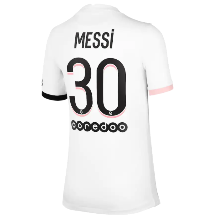 Nike Paris Saint-Germain Away Vapor Match Shirt 2021-22 With Messi 30  Printing Jersey White/Arctic Punk/Black - SS21 Men's - US