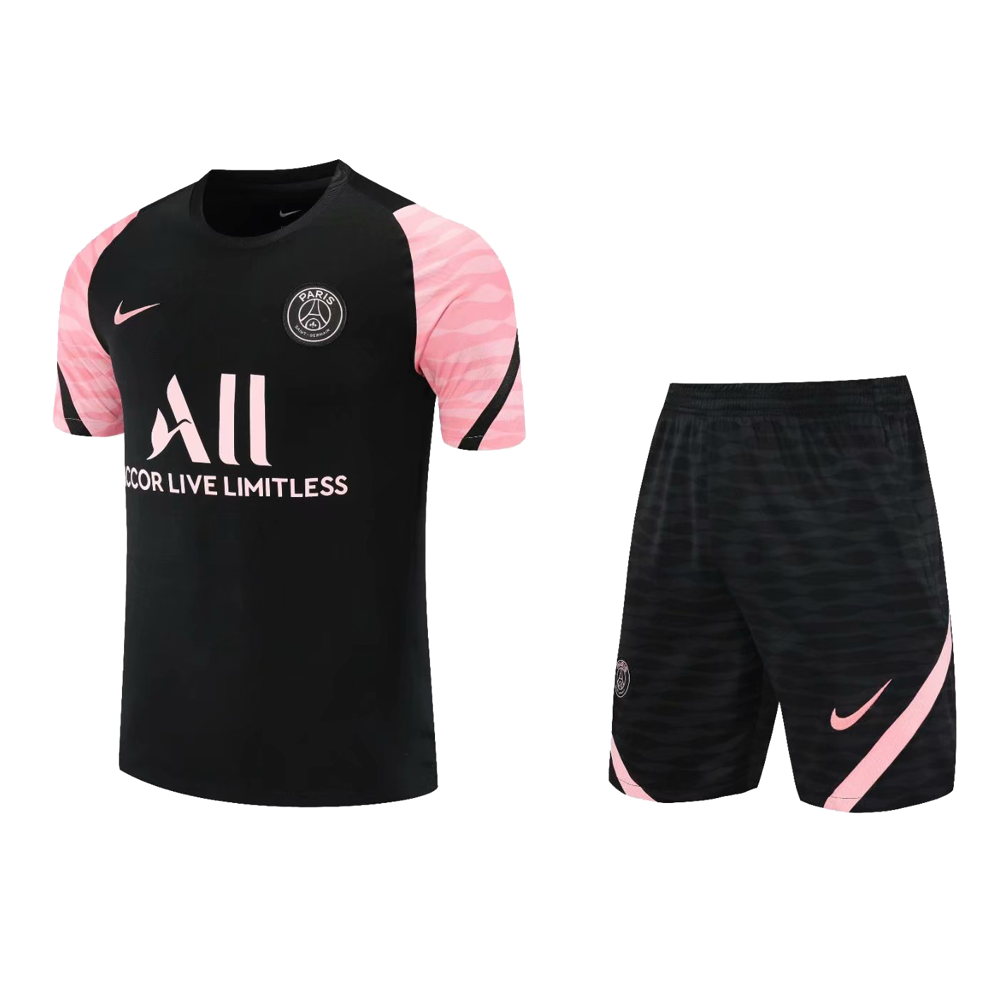 PSG Jersey Kit 2021/22 By Nike  Black&Pink  Elmont Youth Soccer