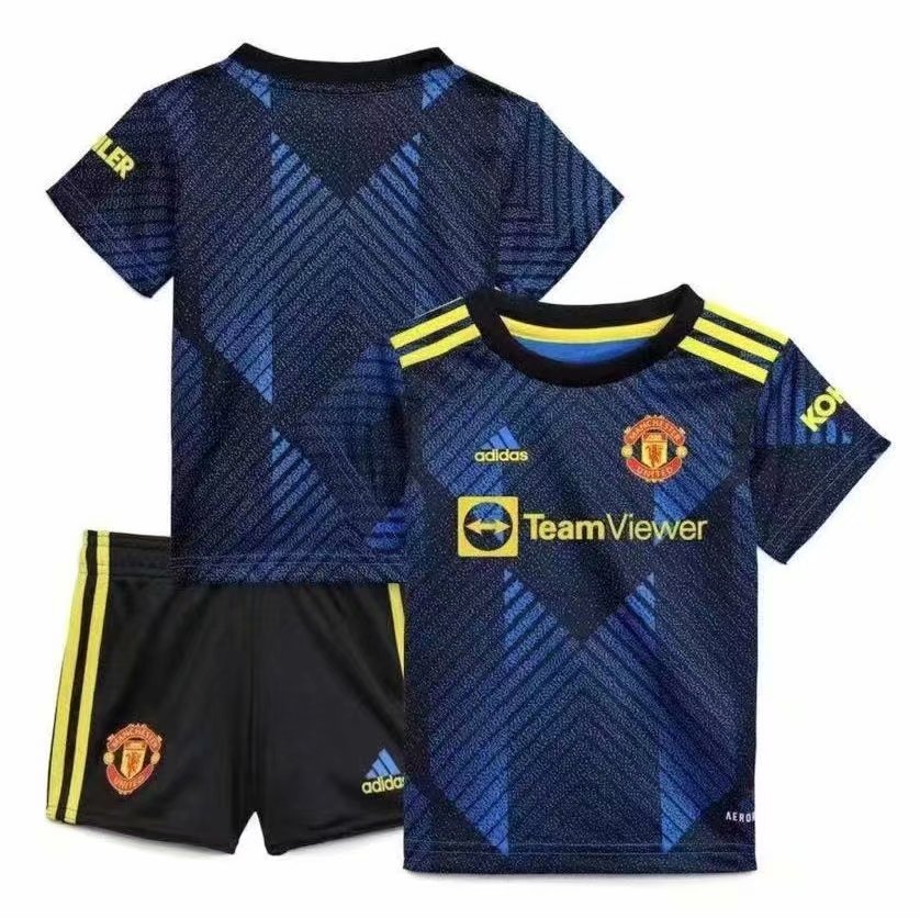 RONALDO #7 Manchester United Third Away Full Kit 2021/22 By Adidas Kids