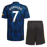 RONALDO #7 Manchester United Third Away Jersey Kit 2021/22 By - elmontyouthsoccer