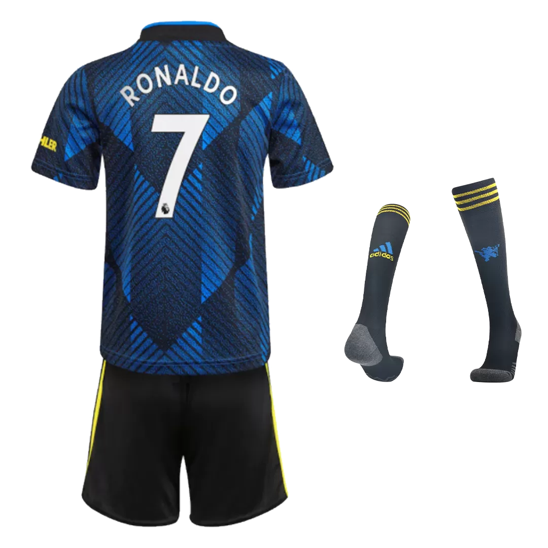 Premier League Manchester United RONALDO #7 Kids Soccer Jersey Home Kit ( Jersey+Short) 2021/22