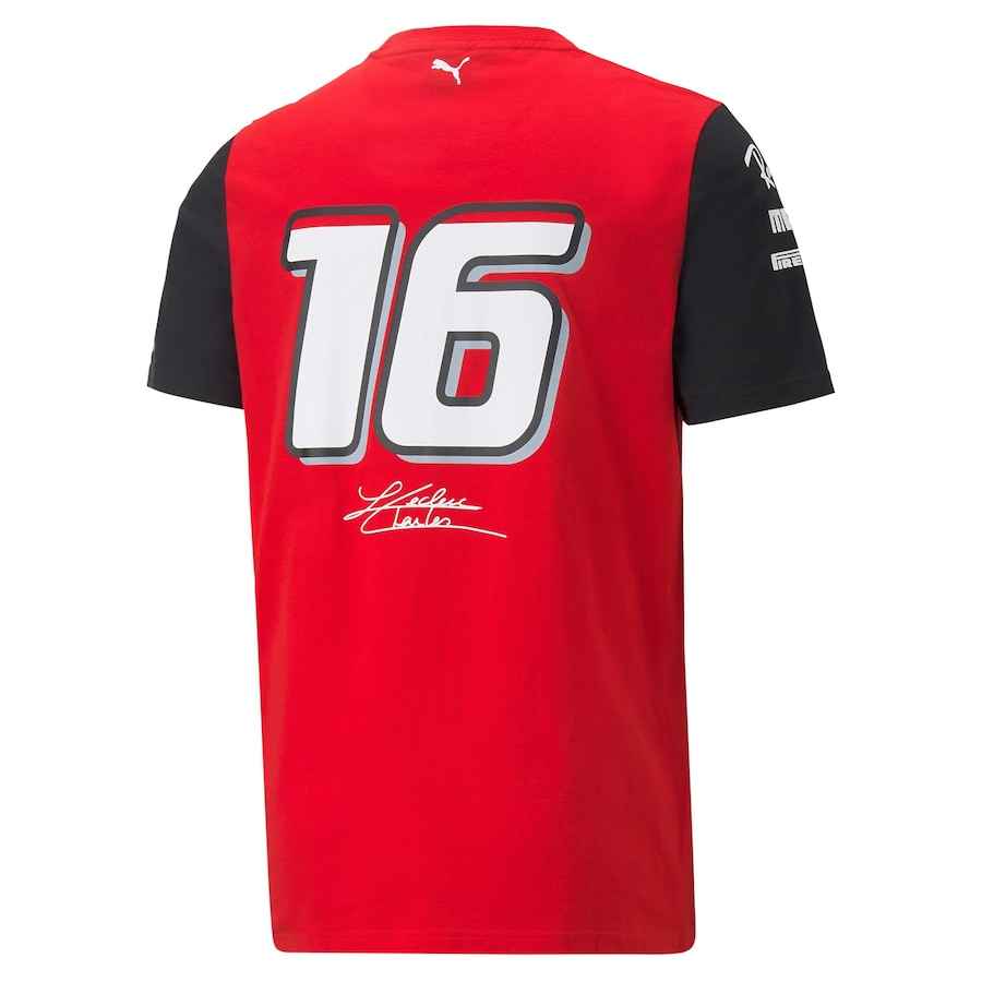 Scuderia Ferrari F1 Racing Team T-Shirt #16 Red 2022 - ijersey