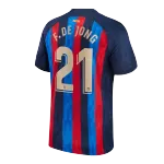 F. DE JONG #21 Barcelona Jersey 2022/23 Home - elmontyouthsoccer