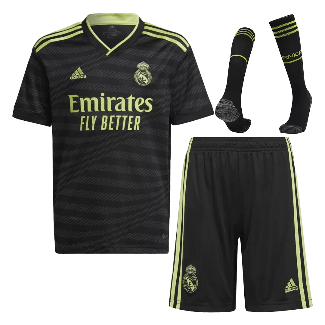 Youth Real Madrid Jersey Whole Kit 2022/23 Third | Elmont Youth Soccer