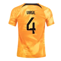 VIRGIL #4 Netherlands Jersey 2022 Home World Cup - elmontyouthsoccer