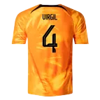 VIRGIL #4 Netherlands Jersey 2022 Authentic Home World Cup - elmontyouthsoccer
