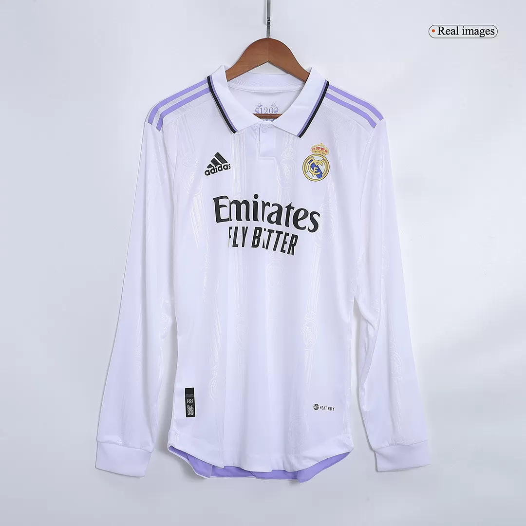 adidas 2022-23 Real Madrid Home Long-Sleeve Jersey - White