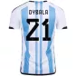 DYBALA #21 Argentina Jersey 2022 Home World Cup - elmontyouthsoccer