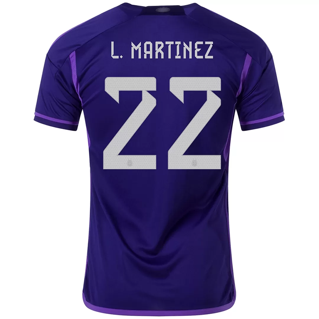 L. MARTINEZ #22 Argentina Away Authentic Jersey World Cup 2022