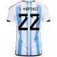 L.MARTINEZ #22 Argentina Jersey 2022 Home World Cup - elmontyouthsoccer