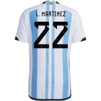 L.MARTINEZ #22 Argentina Jersey 2022 Authentic Home World Cup - elmontyouthsoccer