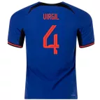 VIRGIL #4 Netherlands Jersey 2022 Authentic Away World Cup - elmontyouthsoccer