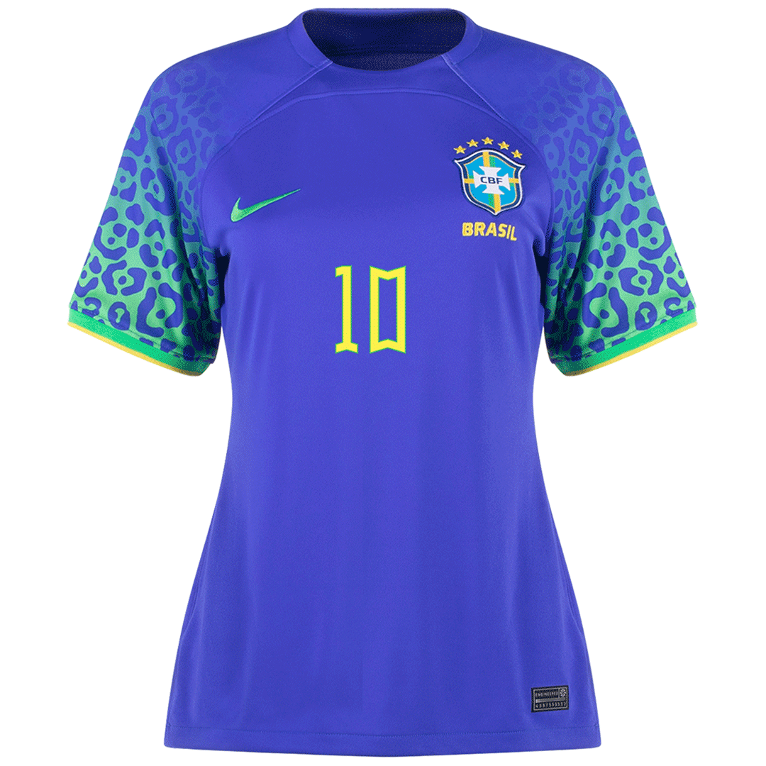 NEYMAR JR #10 Brazil Jersey 2022 Away - Women World Cup