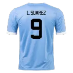 L. SUAREZ #9 Uruguay Jersey 2022 Home World Cup - elmontyouthsoccer