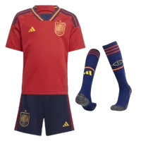 Youth Spain Jersey Whole Kit 2022 Home World Cup - elmontyouthsoccer