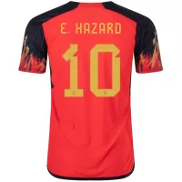 E. HAZARD #10 Belgium Jersey 2022 Authentic Home World Cup - ijersey