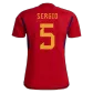 SERGIO #5 Spain Jersey 2022 Home World Cup - elmontyouthsoccer