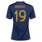 BENZEMA #19 France Jersey 2022 Home - Women World Cup - elmontyouthsoccer