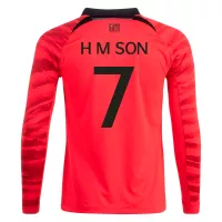H M SON #7 South Korea Home Jersey 2022 - Long Sleeve World Cup - elmontyouthsoccer