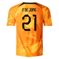 F.DE JONG #21 Netherlands Jersey 2022 Authentic Home World Cup - elmontyouthsoccer