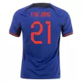 F.DE JONG #21 Netherlands Jersey 2022 Away World Cup - elmontyouthsoccer