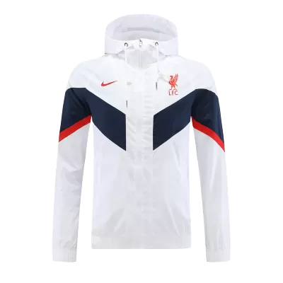 Liverpool Hoodie Windbreaker Jacket 2022/23 - White - ijersey