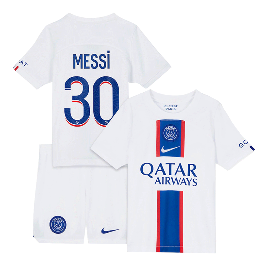 Youth MESSI #30 PSG Jersey Kit 2022/23 Third