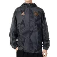 Arsenal Hoodie Windbreaker Jacket 2022/23 - Black - elmontyouthsoccer