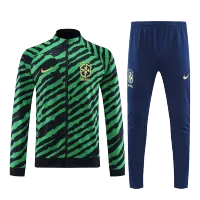 Brazil Jacket Tracksuit 2022 - Green&Black - elmontyouthsoccer