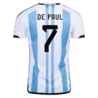 DE PAUL #7 Argentina Jersey 2022 Home -THREE STARS - elmontyouthsoccer