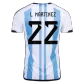 L. MARTINEZ #22 Argentina Jersey 2022 Home -THREE STARS - elmontyouthsoccer