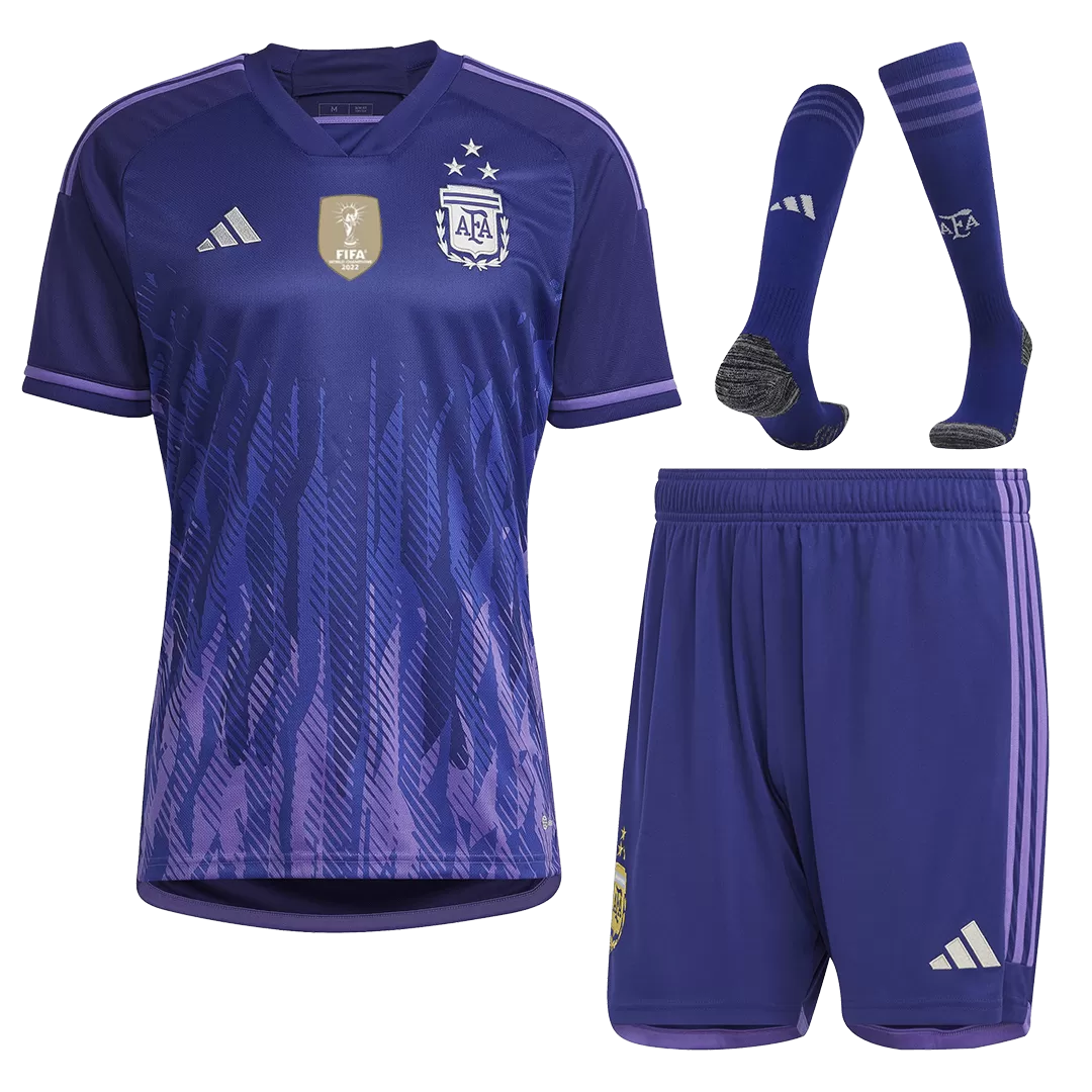 Argentina MESSI 10 WC Away 3 Star Jersey With All Badges PLAYER VERSION - S