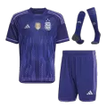 Youth Argentina Jersey Whole Kit 2022 Away World Cup -THREE STARS - elmontyouthsoccer