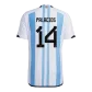 PALACIOS #14 Argentina Jersey 2022 Authentic Home World Cup -THREE STARS - ijersey