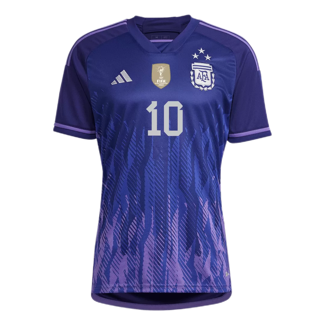 Argentina Home shirt, Messi 10, 2022 World cup jersey with 3 stars,  Champion patches and world cup patches - My Retro Jersey