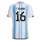 T. ALMADA #16 Argentina Jersey 2022 Authentic Home World Cup -THREE STARS - ijersey