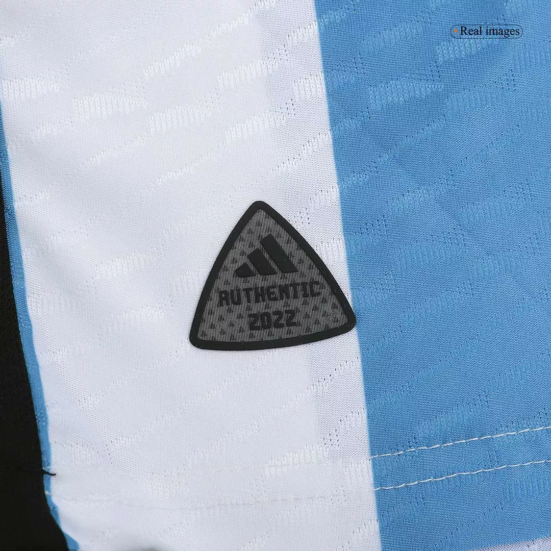 SignMESSI #10 Argentina Jersey 2022 Authentic Home -THREE STARS - elmontyouthsoccer