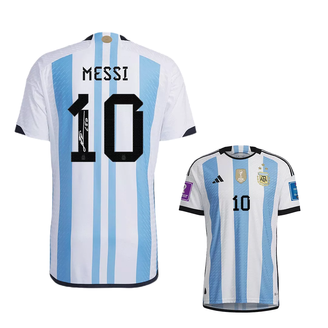 SignMESSI #10 Argentina Jersey 2022 Authentic Home -THREE STARS