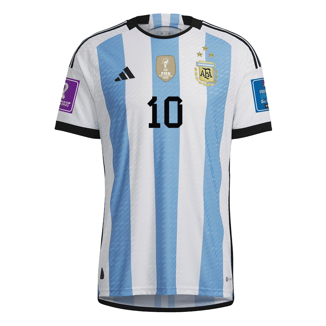 SignMESSI #10 Argentina Jersey 2022 Authentic Home -THREE STARS - ijersey