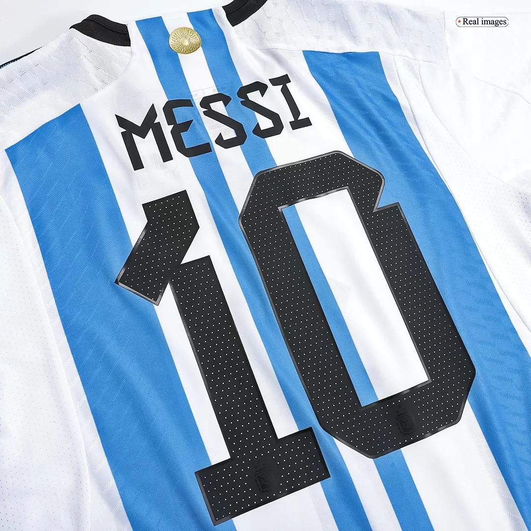 MESSI #10 Argentina Jersey 2022 Authentic Home World Cup -THREE STAR
