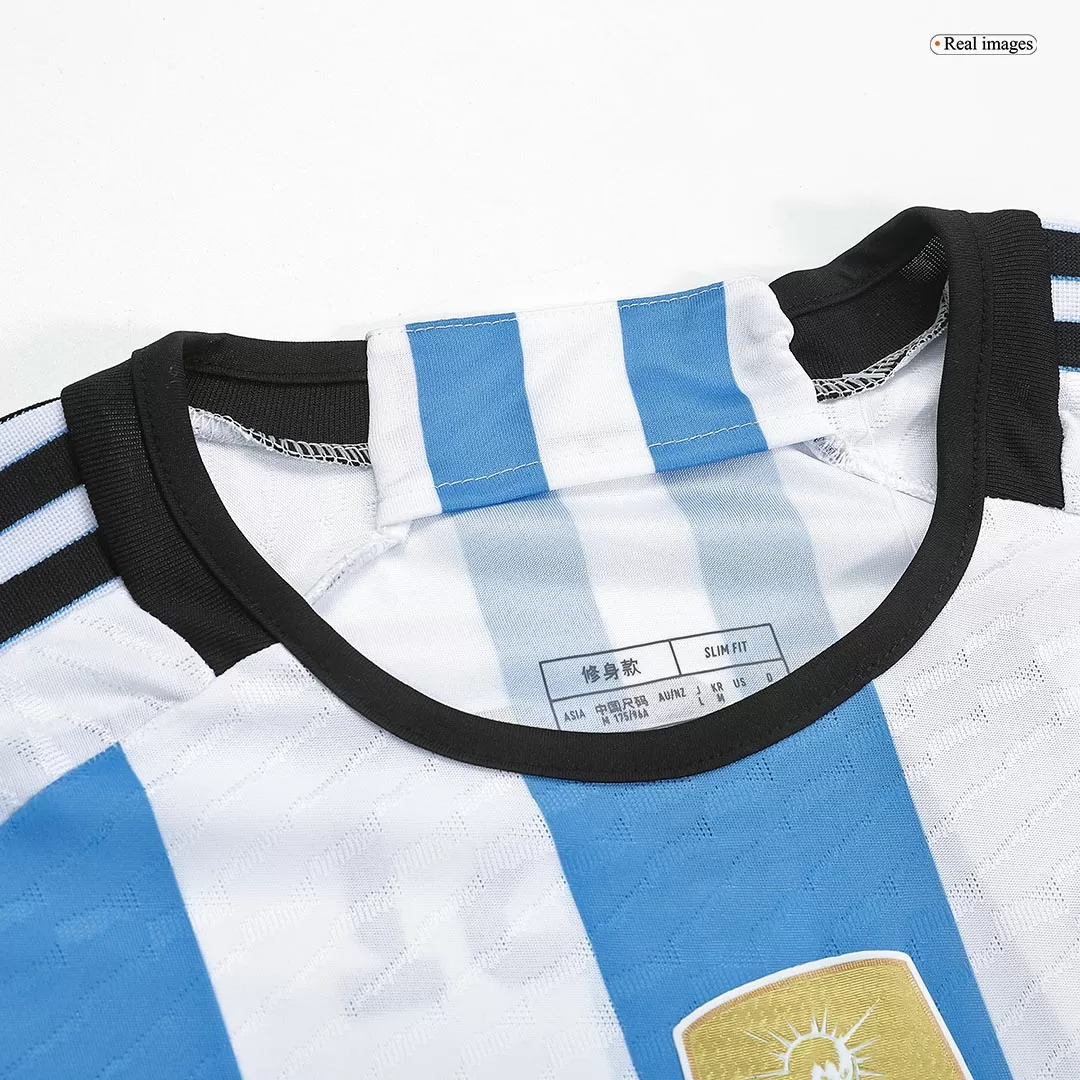 Authentic MESSI #10 Argentina 3 Stars Home Soccer Jersey 2022