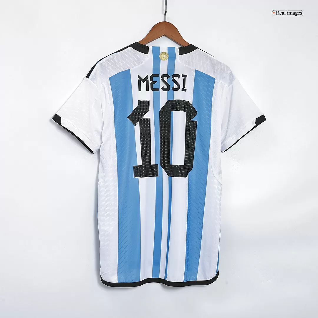 Argentina Home shirt, Messi 10, 2022 World cup jersey with 3 stars